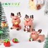 Caixa de Presente Rena de Natal, Paisagem em Miniatura de Bengala Doce de Natal, Decoração de Planta em Vaso DIY, Enfeite de Cena de Neve, Presente de Natal