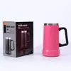 Taza de cerveza estilo brasileño de gran capacidad 304 de acero inoxidable de doble pared con aislamiento al vacío de 24 oz con asa, logo personalizable