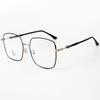 Montura grande para reparar el rostro, retro, cuadrada, de metal, anti luz azul, gafas sencillas, estilo artístico, simple, para hombres y mujeres, montura para gafas de miopía