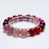 [Dulce de Fresa] Pulsera Natural de Cristal Fresa Cristal Flor de Cerezo Lluvia para Mujer La Más Fácil de Combinar Pulsera de Regalo Al por Mayor