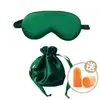 Bolsa de armazenamento de máscara de seda para os olhos transfronteiriça conjunto de duas peças sono portátil máscara de sombreamento para os olhos pode ser adicionada lo