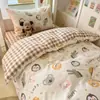 Conjunto de cama para dormitório, conjunto de três peças para estudante, conjunto de quatro peças, material escolar 100% algodão, conjunto completo de edredons e roupas de cama