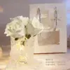 Lâmpada de Flor Rosa Famosa na Internet com Luz de Cristal e Base de Madeira Maciça, Dia dos Namorados, Festival Qixi, Decoração de Aniversário, Presente de Feriado