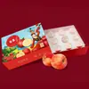 Caixas de Presente Coloridas Personalizadas de Papelão Ondulado para Frutas com Alças para Embalagem de Maçãs, Impressas pelo Fabricante, Caixas Coloridas Festivas Especiais para Frutas e Vegetais