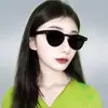 Gafas de Sol Retro Estilo Hong Kong con Montura Negra Color Atardecer, Tendencia de Alta Apariencia para Mujer, Protección UV, Estilo de Moda Apto para Fotos