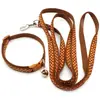 Anillo para gato y perro con puntos blancos Bell correa para perro mediano y pequeño collar para gato cuerda para perro correa de pecho cuerda para perro impresa