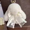 Chaveiro de Coelho de Pelúcia Fofo com Laço, Pingente de Boneca Coelho, Decoração de Mochila, Presente para Mulheres