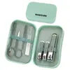 Set de Cortauñas Portátil Anti-Salpicaduras de Siete Piezas en Caja, Cortauñas Grande para el Hogar con Borde Angulado y Lima de Uñas, Personalizable