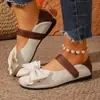 Zapatos Mary Jane planos de lazo nuevos retro transfronterizos para mujer, zapatos náuticos versátiles casuales de punta poco profunda de calidad de exportación