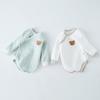 Mameluco de Primavera y Otoño para Bebé Ropa de Liebre de Apertura Oblicua para Bebé Recién Nacido Triangular Manga Larga Protección de Vientre Ropa de Pedos Ropa para Dormir de Bebé
