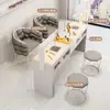 Conjunto Multifuncional de Mesa e Cadeira para Manicure, Oferta Especial, Estilo Econômico, Para Uma/Duas Pessoas, Luxo Leve, Estação de Manicure Tendência Estilo Ins, Estilo Creme