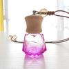 Frasco Pingente para Carro 8ml Vidro Transparente Colorido Madeira Natural com Nó de Contas Pingente Frasco Vazio para Perfume de Carro