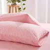 Fronha Simples Listrada Tricô Algodão Fronha Única Algodão Jersey Algodão Puro Par de Fronhas Venda Direta