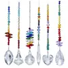 6 Peças Lustre de Cristal Prisma Pendurado Apanhador de Sol Janela Casa Jardim Cristal Colorido Pendente Sino de Vento