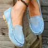 Zapatos cruzados europeos y americanos para mujer de talla grande, nuevos mocasines de mezclilla de talla grande, de boca poco profunda, slip-on, zapatos de vestir individuales para mujer de comercio exterior, por lotes