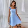 Roupas Femininas Europeias e Americanas Transfronteiriças 2026 Novo Estilo Estilo Pastoral Vestido Curto de Algodão com Alças Vestido Elegante para Trabalho Férias Praia