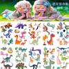 10 nuevas pegatinas transfronterizas con diseño de dinosaurio con purpurina, divertidas pegatinas para el brazo y la cara, juguetes festivos al por mayor
