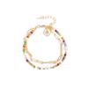 Pulsera de cuentas coloridas con flor de margarita diseño de nicho sentido 2022 Nuevo Alto sentido doble capa versátil verano mano