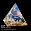 Transfronterizo 6cm Cristal Natural Letra Dorada Adorno Decorativo de Escritorio para el Hogar Pirámide de Resina para Chakra Yoga Meditación