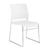Silla de entrenamiento sin brazos al por mayor de fábrica, silla de recepción con arco fijo de cuatro patas, apilable, para sala de conferencias, silla de conferencia simple