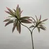 Planta Verde Artificial para Paisajismo Lirio de Tallo Largo Bambú con Tacto Realista, Hojas Falsas Bambú de la Suerte con Borde Dorado para Decoración de Arreglos Florales de Sala de Estar en Casa Hojas