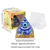 Transfronterizo 6cm Cristal Natural Letra Dorada Adorno Decorativo de Escritorio para el Hogar Pirámide de Resina para Chakra Yoga Meditación