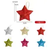 Decoraciones Navideñas Colgantes de Estrella con Purpurina Dorada Decoraciones para Árbol de Navidad Adornos de Estrella de Cinco Puntas de Plástico Decoraciones Colgantes Tridimensionales Navideñas