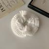 Scrunchie Blanco Plisado con Volantes de Doble Capa para Mujer, Liga para el Cabello Estilo Coreano, Cuerda para el Cabello para Moño, Cuerda para el Cabello para Cola de Caballo Baja Lateral