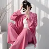 Muzhen Silk 26º Aniversário Novo Estilo Minimalista Conjunto de Pijama de Algodão e Seda Camisa de Manga Longa Feminina Roupa de Casa Fina Respirável de Alta Qualidade