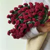 Manta con Diseño de Ramo de Rosas Puntiagudas, Kit de Materiales DIY de Tejido a Mano, Bola de Hilo, Regalo Creativo DIY para Novia