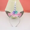 Diadema de Cabeza de Unicornio Nueva de Gran Venta Transfronteriza Más Alas Día del Niño Espectáculo Diadema Dorada de Cabeza de Unicornio
