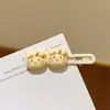 Pinza para el pelo de flor de cerezo en gelatina, pinza de pico de pato dulce y linda, pinza lateral para niñas, para arreglar el flequillo, accesorio para el pelo para estudiantes
