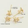 Pendientes de plata 925 con diseño de nicho DIY, chapados en oro auténtico, con micro circonitas y ocho estrellas de Mans, estilo retro
