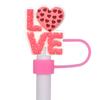 Nuevo comercio electrónico transfronterizo San Valentín Día de San Valentín tapa de pajita a prueba de polvo pajita de plástico blando de PVC manga decorativa para pajita