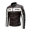 Jaqueta de couro masculina com costura transfronteiriça, nova jaqueta de couro de motociclista, tamanho grande, masculina, Amazon