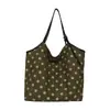 Nova bolsa de ombro casual elegante estilo coreano de bolinhas para mulheres, grande capacidade, simples, artística e com tema de floresta, bolsa tote