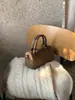 Bolso de Hombro Cruzado Retro de Ante de Alta Gama Estilo Coreano para Otoño e Invierno Bolso Almohada Bolso Boston Bolso de Mano para Mujer