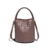 Bolso de Mujer 2025 Nueva Moda Bolso Tejido Gran Capacidad Cesta de Verduras Bolso Cubo Portátil Bolso de Hombro Cruzado