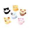 Produto novo original: caneca de gato de desenho animado com tampa, decoração em miniatura. Enfeite de resina de gatinho fofo multicolorido para segurar itens, atacado