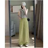 Pantalones Anchos de Algodón y Lino Nuevos 2025 para Mujer, Pantalones Casuales de Lino de Verano, Pantalones de Pierna Ancha de Cintura Alta, Pantalones Largos Sueltos