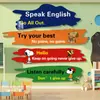 Decoración de Aula de Rincón de Inglés, Biblioteca de Libros Ilustrados en Inglés, Institución Educativa, Pegatinas de Pared Culturales para el Aula