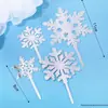Decoração de Bolo de Natal Veado Branco de Cristal Cervo Ornamentos Celebrante Cibernético Luz da Lua Luminosa Floco de Neve Pinheiro Plug-in