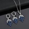 Accesorios de Cristal de Zircón AAA Incrustados con Cobre Esmeralda Pendientes de Moda Natural Elegantes Pendientes de Flor Europeos y Americanos Transfronterizos