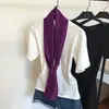 Bufanda de Seda Larga Estrecha de Color Sólido Ins Estilo Coreano de Moda para Mujer, Bufanda de Seda Versátil y a la Moda, Bufanda Decorativa para el Cuello, Bufanda