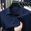 Explosões Vivas Algodão Puro Gola Camisa Abacaxi Tricô Manga Curta Camiseta Masculina Verão Fina Moda Masculina Gola V Camisa POLO