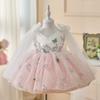 Vestido Infantil Estilo Europeo y Americano Vestido de Princesa 2026 Nuevo Floral Anfitrión Pasarela Actuación de Piano Disfraz de Actuación para Niñas