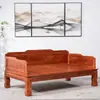 Cama Luohan, Muebles de Olmo Estilo Chino de Madera Maciza, Sofá para Sala de Estar, Juego de Colchón para Apartamento Pequeño, Juego de Tres Piezas, Sofá Estilo Zen para Casas de Huéspedes