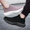 Zapatillas Deportivas de Calcetín Flyknit para Pareja Primavera 2024, Zapatos Deportivos, Zapatos Casuales, Zapatos para Hombre y Mujer de Talla Grande Transfronterizos, Verde Militar, Blanco y Negro