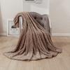 Cobertor de Veludo Tafetá Jacquard 3D de Camada Única Transfronteiriço Linho Acolchoado Cor Morandi Cobertor para Quatro Estações Cobertor de Cama para Casa