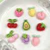 Fruta Brillante Simulada Fresa Cereza Aguacate Resina Accesorios de Joyería Pegamento Crema Material DIY Accesorios para el Cabello Accesorios para Zapatos